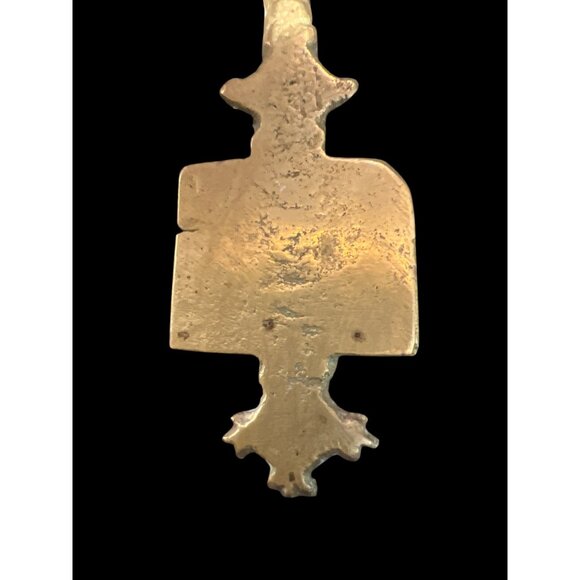 Ethiopian Cross Brass Handcrafted Christian Religious Ornament  8' long - Picture 3 of 5